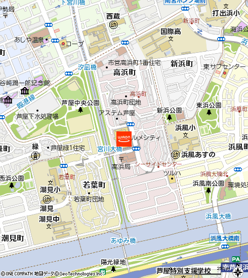 グルメシティ芦屋浜店付近の地図